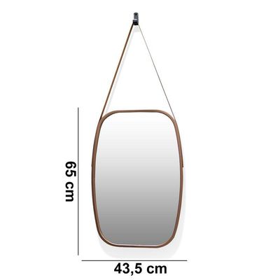 Espelho Retangular Moldura De Plastíco Rosê 65X43,5 Cm