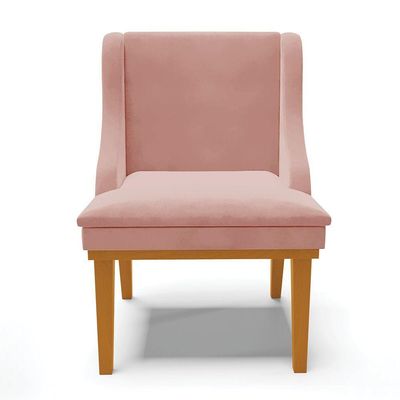 Kit 10 Cadeiras De Jantar Veludo Madeira Castanho Rose