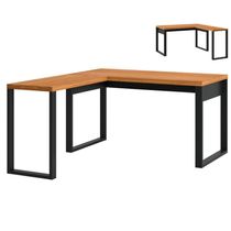 Mesa P/ Escritório De Canto 135X158cm Em Mdf F22 Freijó/Pret