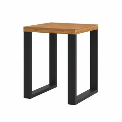 Mesa De Canto Quadrada Em Mdf 44 X 55 Cm F33 Freijó/Preto