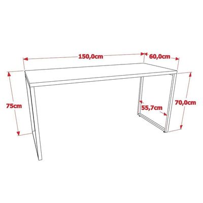 Mesa De Escritório Office 150cm Prisma C08 Preto Onix