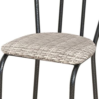 Kit 4 Cadeiras 004 Cromo Preto/rattan - Artefamol