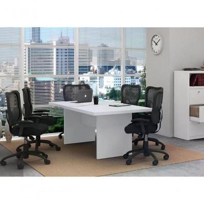 Mesa Reunião Para Escritório 200x100 Cm Me4119 Branco