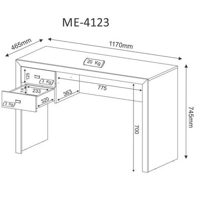 Mesa Para Computador / Escritorio Me4123 Amendoa Amendoa