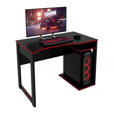Mesa Para Computador Gamer Me4161 Preto Vermelho Preto Verme
