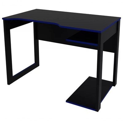 Mesa Para Computador Gamer Me4161 Preto Azul Preto Azul