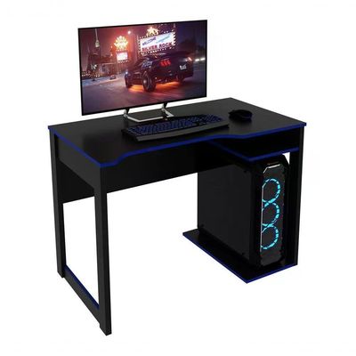 Mesa Para Computador Gamer Me4161 Preto Azul Preto Azul
