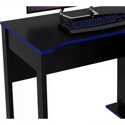 Mesa Para Computador Gamer Me4161 Preto Azul Preto Azul