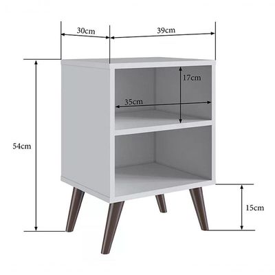 Mesa De Cabeceira Com Prateleira Cb200 Branco Branco