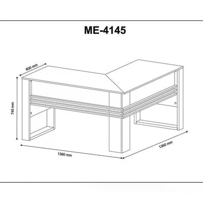 Mesa Escrivaninha Angular Para Escritorio Me4145 Branco