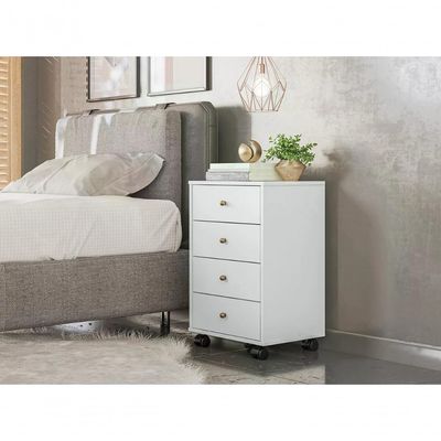 Mesa De Cabeceira 04 Gavetas Presence 9070 Branco Demobile B