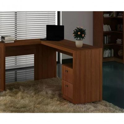 Mesa Para Escritorio De Canto Me4129 Amendoa Amendoa