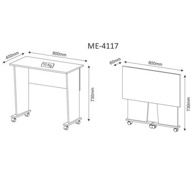 Mesa Multiuso Dobravel Para Notebook Me4117 Branco Branco
