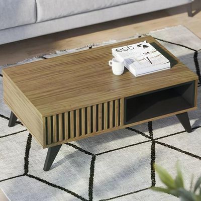 Mesa De Centro Jeri E Aparador Riveira Para Sala Noce Milano