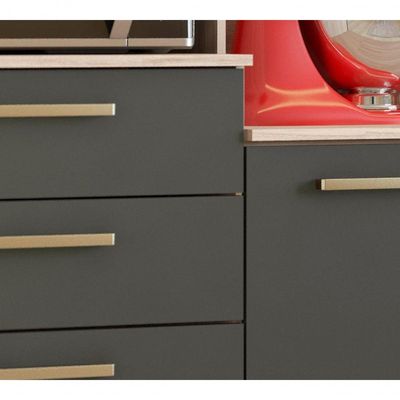 Cozinha 6 Portas 2 Gavetas Selecta 96211 Avena Grafito