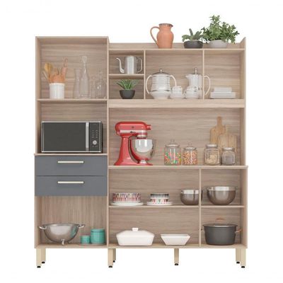 Cozinha 6 Portas 2 Gavetas Selecta 96211 Avena Grafito