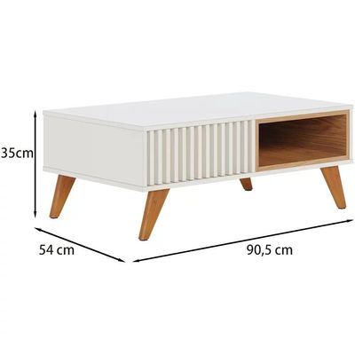 Mesa De Centro Para Sala Jeri Off White Freijo Clb Off White