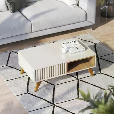 Mesa De Centro Para Sala Jeri Off White Freijo Clb Off White
