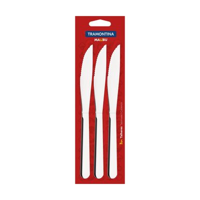 Conjunto de Facas para Churrasco Tramontina Malibu em Aço Inox 03 Peças