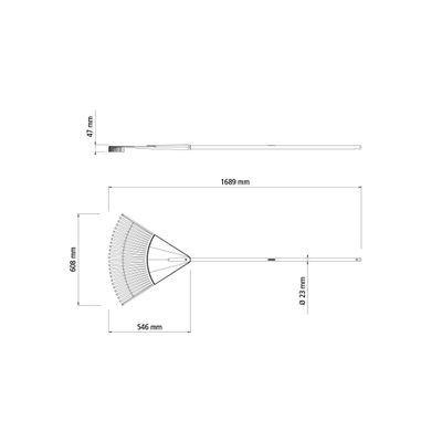 Vassoura com 26 Dentes Tramontina em Polipropileno Laranja com Cabo de Madeira 120 cm Desmontado