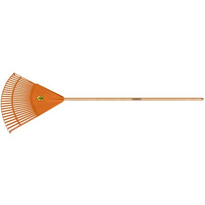 Vassoura com 26 Dentes Tramontina em Polipropileno Laranja com Cabo de Madeira 120 cm Desmontado