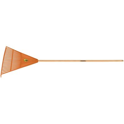 Vassoura com 22 Dentes Tramontina em Polipropileno Laranja com Cabo de Madeira 120 cm Desmontado