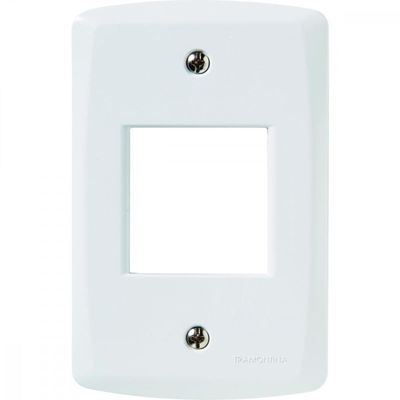 Placa 2 Postos Juntos 4x2 Tramontina Lux Branca