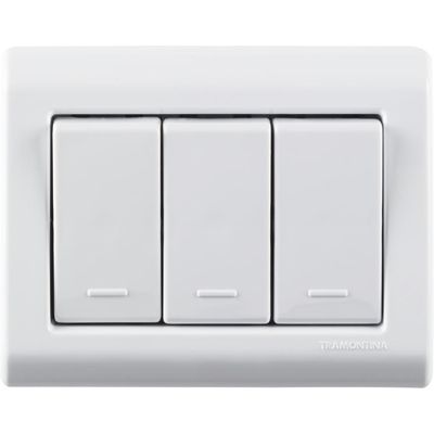 Caixa de Sobrepor com 3 Interruptores Simples 10 A 250 V Tramontina LizFlex Branca