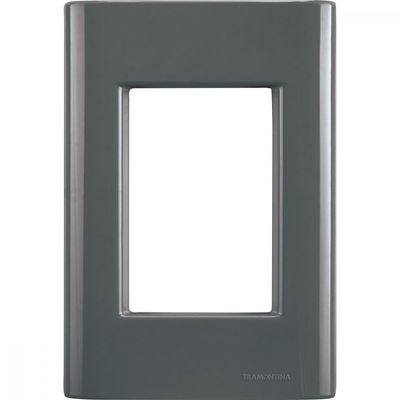 Placa 3 Postos 4x2 Tramontina Giz Grafite