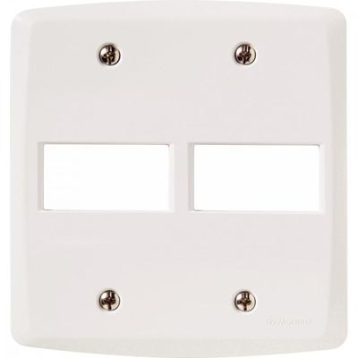 Placa 2 Postos Horizontal 4x4 Tramontina Lux Branca