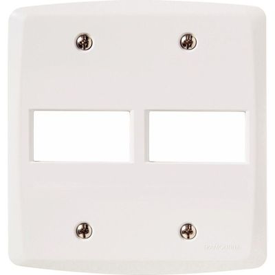 Placa 2 Postos Horizontal 4x4 Tramontina Lux Branca