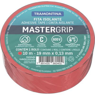 Fita Isolante Classe C 0,13x19 mm Tramontina Vermelha 10 m