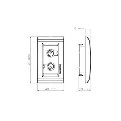 Placa para Movel 1 Posto Tramontina Liz Grafite