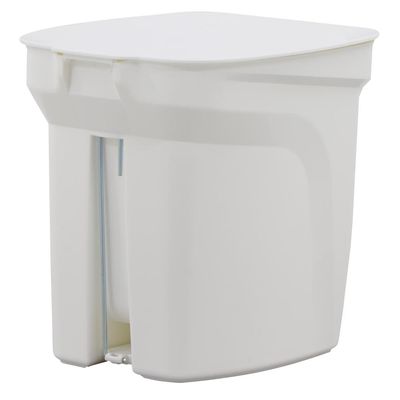 Lixeira Tramontina Compact 7L em Polipropileno Branco com Haste em Aço Galvanizado