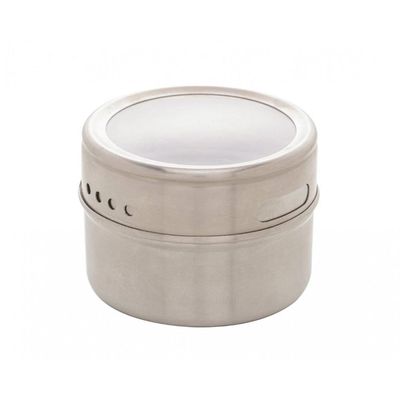 Conjunto Porta Tempero 6 Peças Inox Suporte Magnético - Lyor