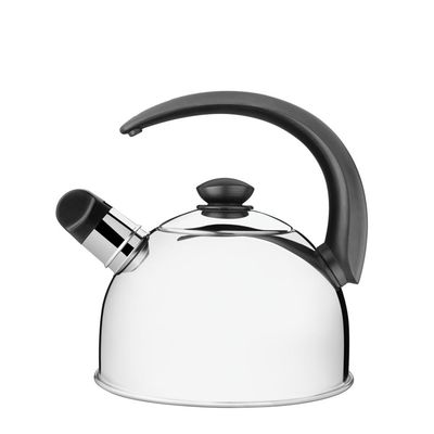 Chaleira Tramontina com Apito em Aço Inox Cabo Preto 2,1  L