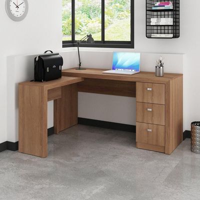 Escrivaninha/Mesa Escritório De Canto Cr25011 Amendoa