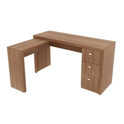 Escrivaninha/Mesa Escritório De Canto Cr25011 Amendoa