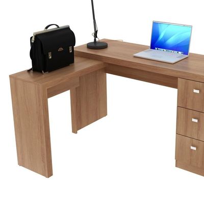 Escrivaninha/Mesa Escritório De Canto Cr25011 Amendoa