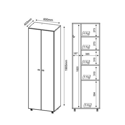 Armário Lavanderia Multiuso Com 2 Portas Cr30000 Branco