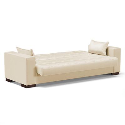 Sofá Cama 02 Lugares Lisboa Corino - D'Rossi Cor Bege