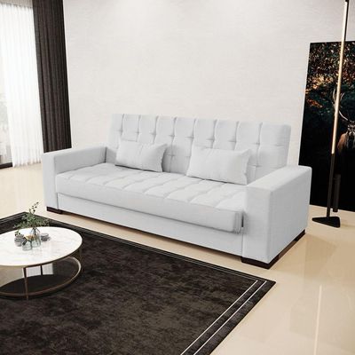 Sofá Cama 02 Lugares Lisboa Linho - D'Rossi Cor A05 Cinza