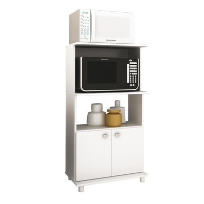 Balcão Para Forno E Microondas Com 2 Portas Cr20004 Branco