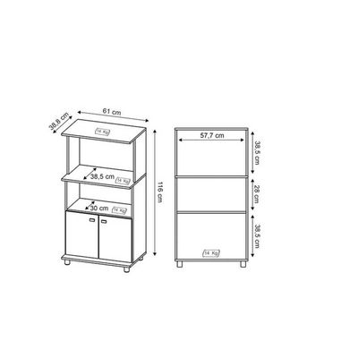 Balcão Para Forno E Microondas Com 2 Portas Cr20004 Branco