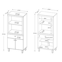 Armário Forno E Microondas 2 Portas 1 Gav Cr20005 Branco