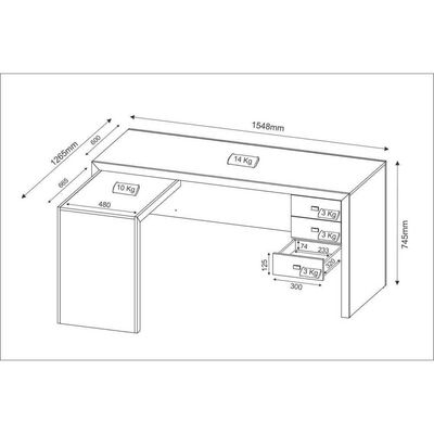 Escrivaninha/Mesa Escritório De Canto Cr25016 Nogal