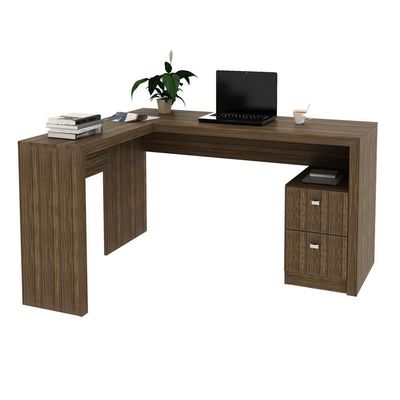 Escrivaninha/Mesa Com 2 Gavetas Cr25032 Nogal