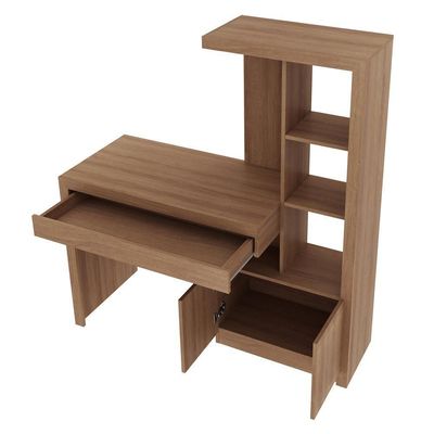 Escrivaninha Estante Com 2 Portas E Gaveta Cr25040 Amendoa