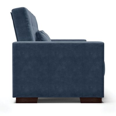 Sofá Cama 2 Lugares Para Sala De Estar Suede Azul Marinho