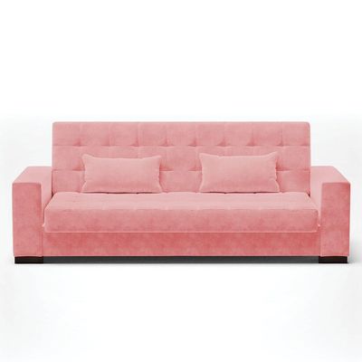 Sofá Cama 2 Lugares Para Sala De Estar Suede Rosê